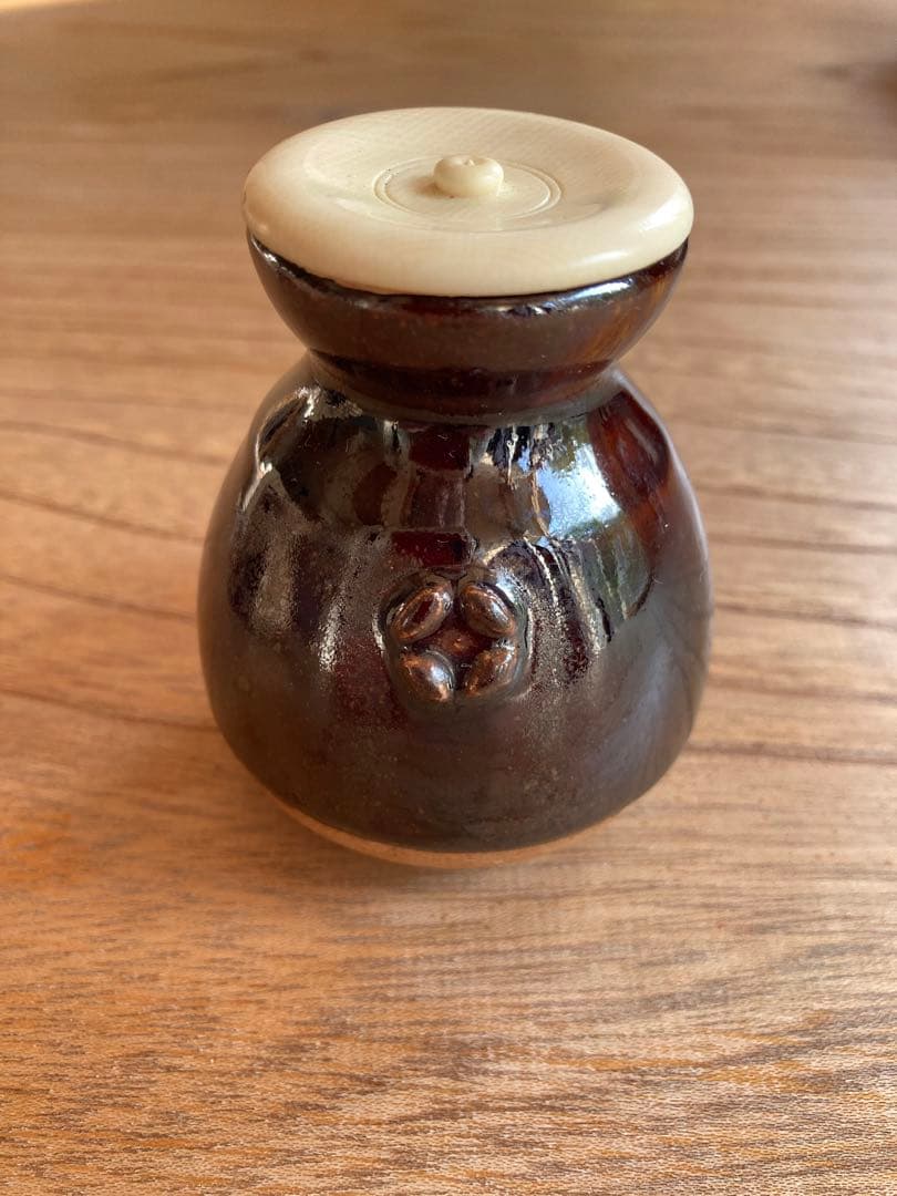 茶入　膳所焼　陽炎園　侘助写　仕覆　共箱　茶道具