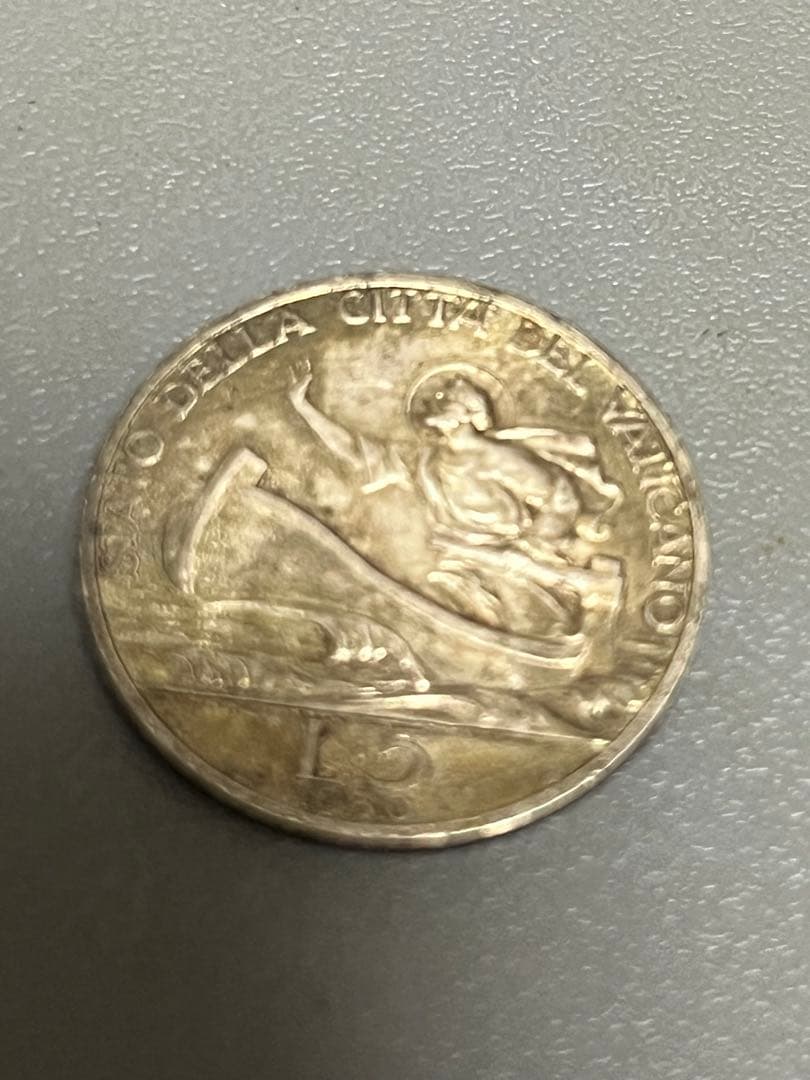 1930年 バチカン 5リラ 銀貨 ピオ6世 フィレンツェ購入 イタリア