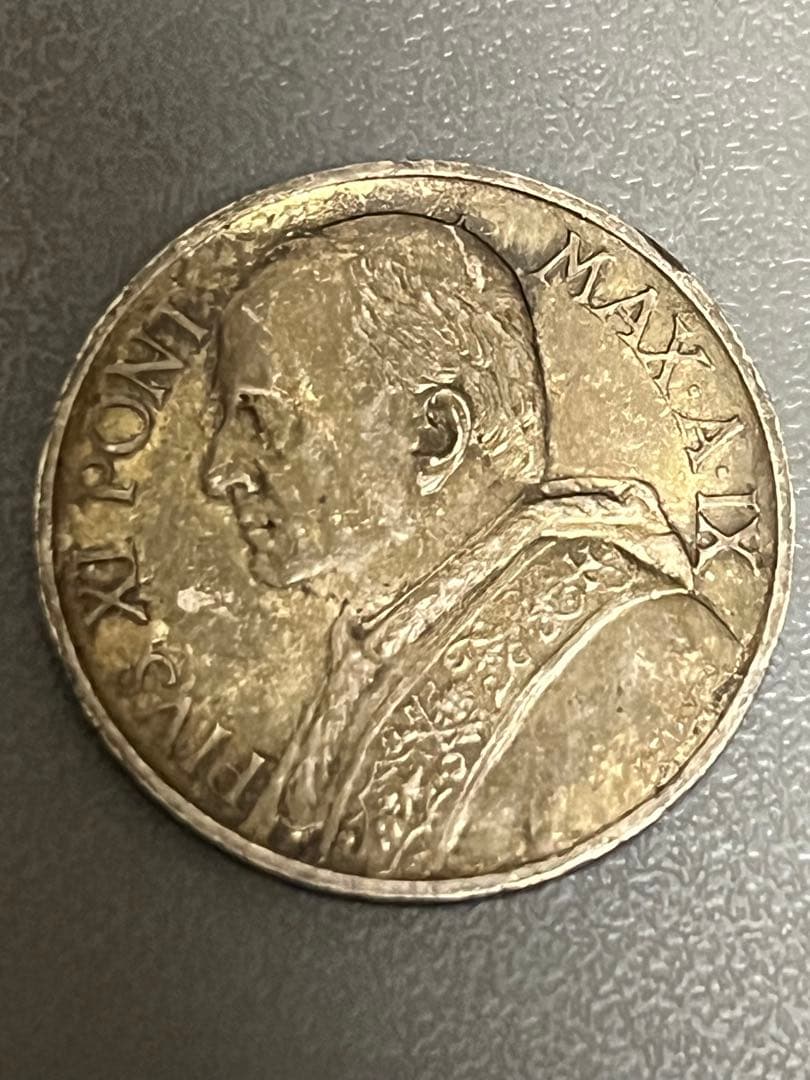 1930年 バチカン 5リラ 銀貨 ピオ6世 フィレンツェ購入 イタリア