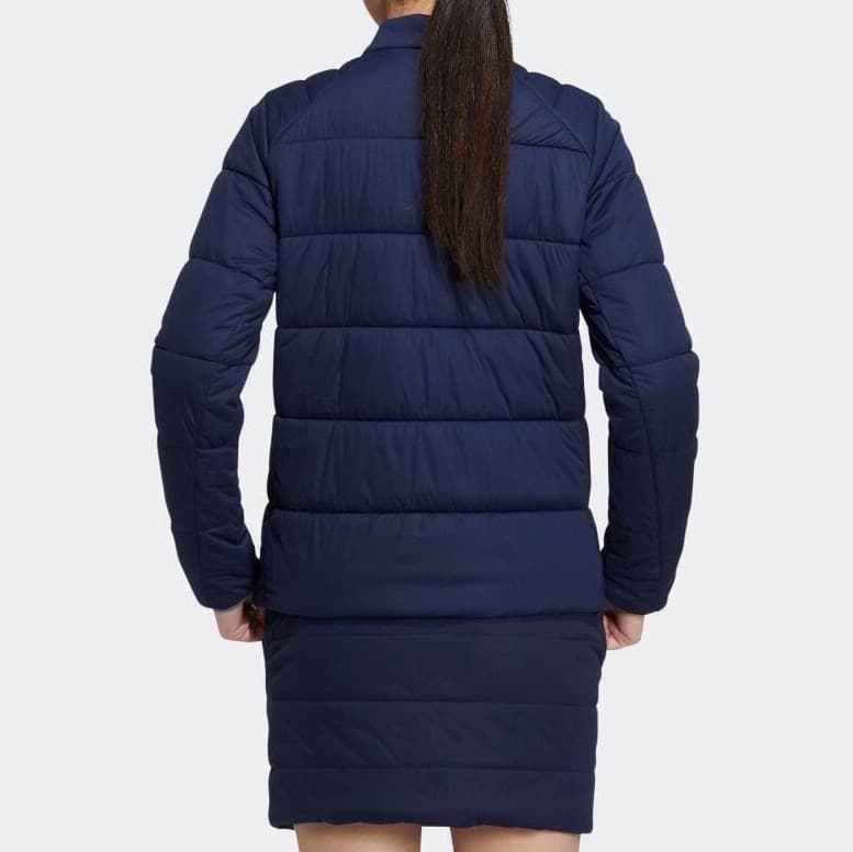 【M】秋冬 アディダス ゴルフ 保温 キルティング 中綿セットアップ 紺