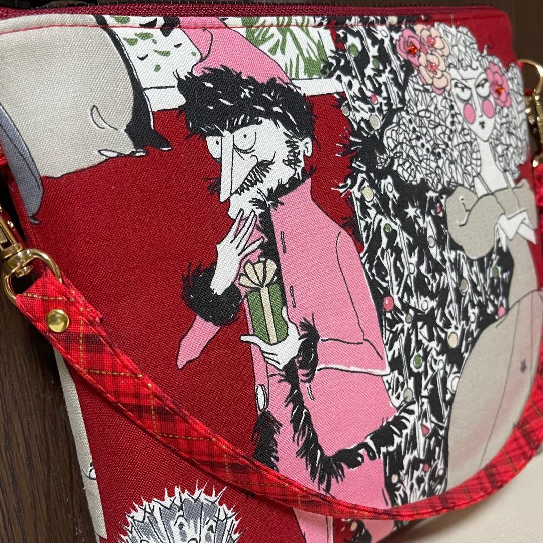 ♡20㎝ファスナークリスマスポーチ①♡ハンドメイド　アレキサンダーヘンリー