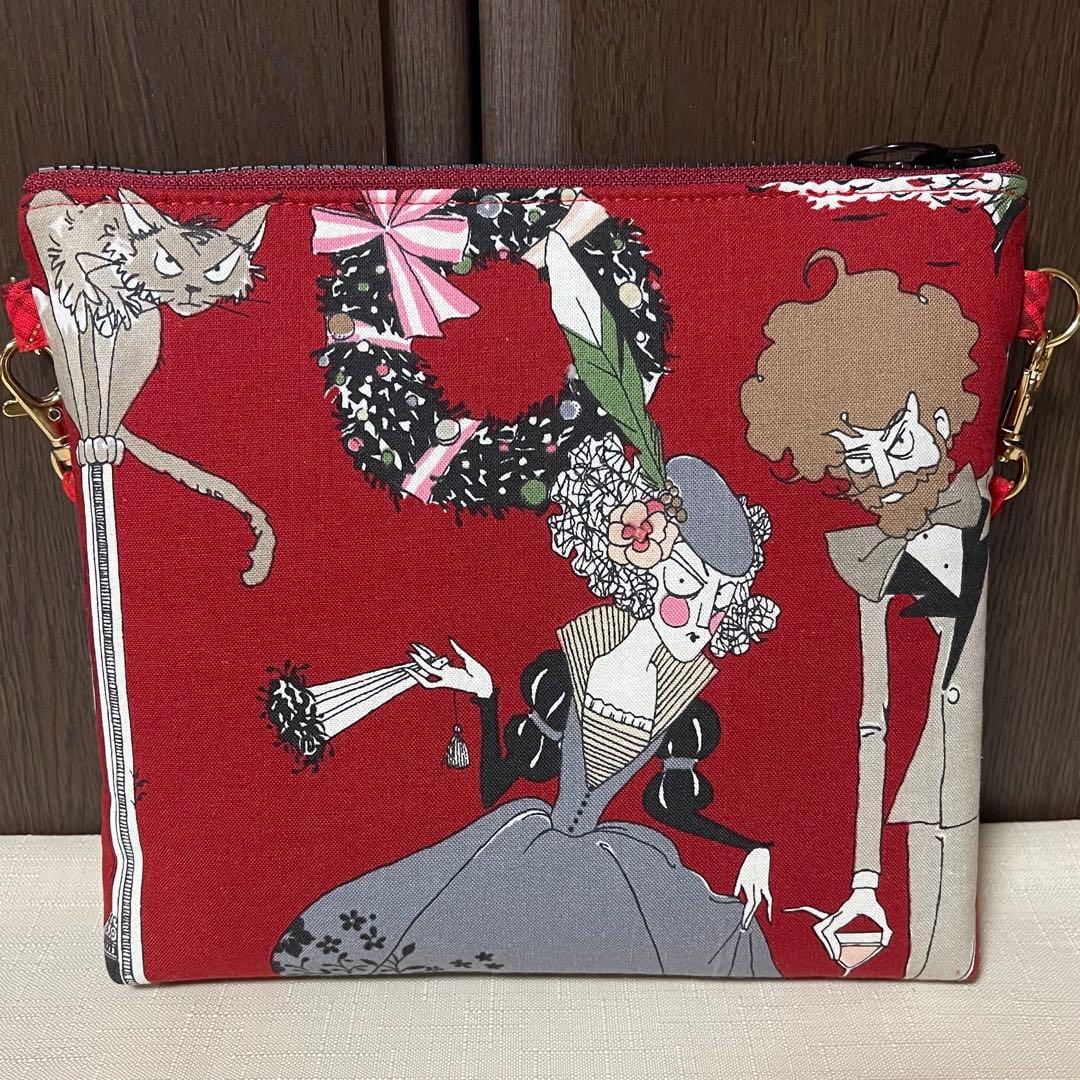 ♡20㎝ファスナークリスマスポーチ①♡ハンドメイド　アレキサンダーヘンリー