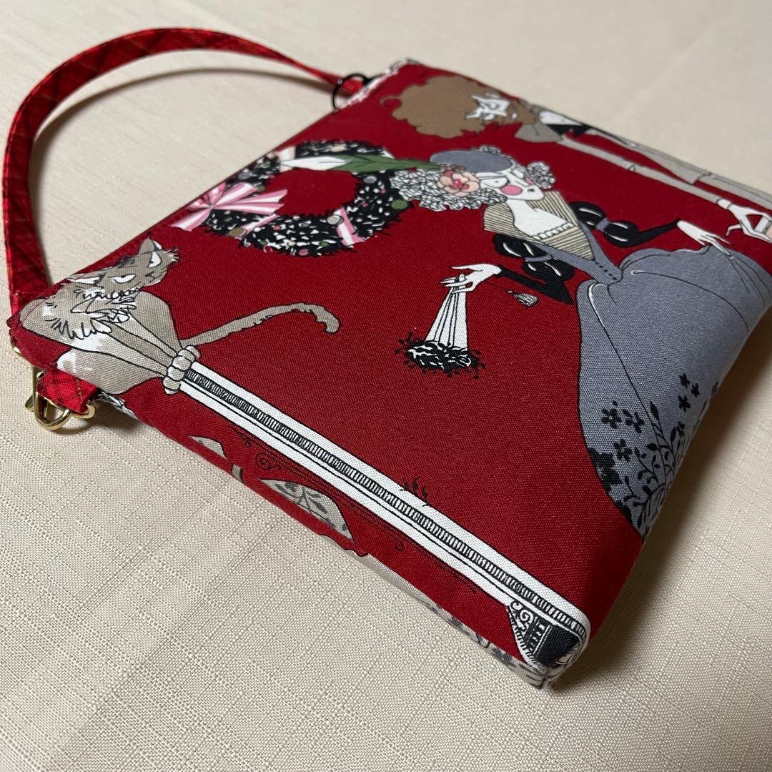 ♡20㎝ファスナークリスマスポーチ①♡ハンドメイド　アレキサンダーヘンリー