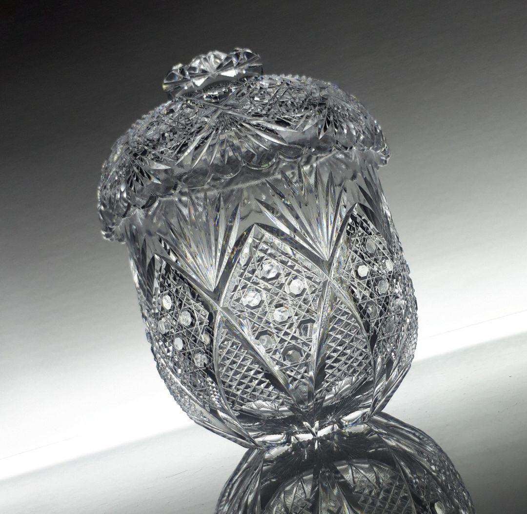 江戸切子　堀口硝子　最高級　蓋付きグラス　八角籠目（秀石作）