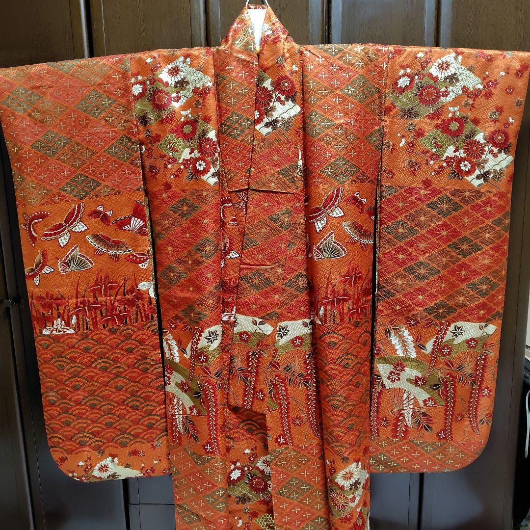 yukky★正絹　駒刺繍金彩　古典地紋　お振袖