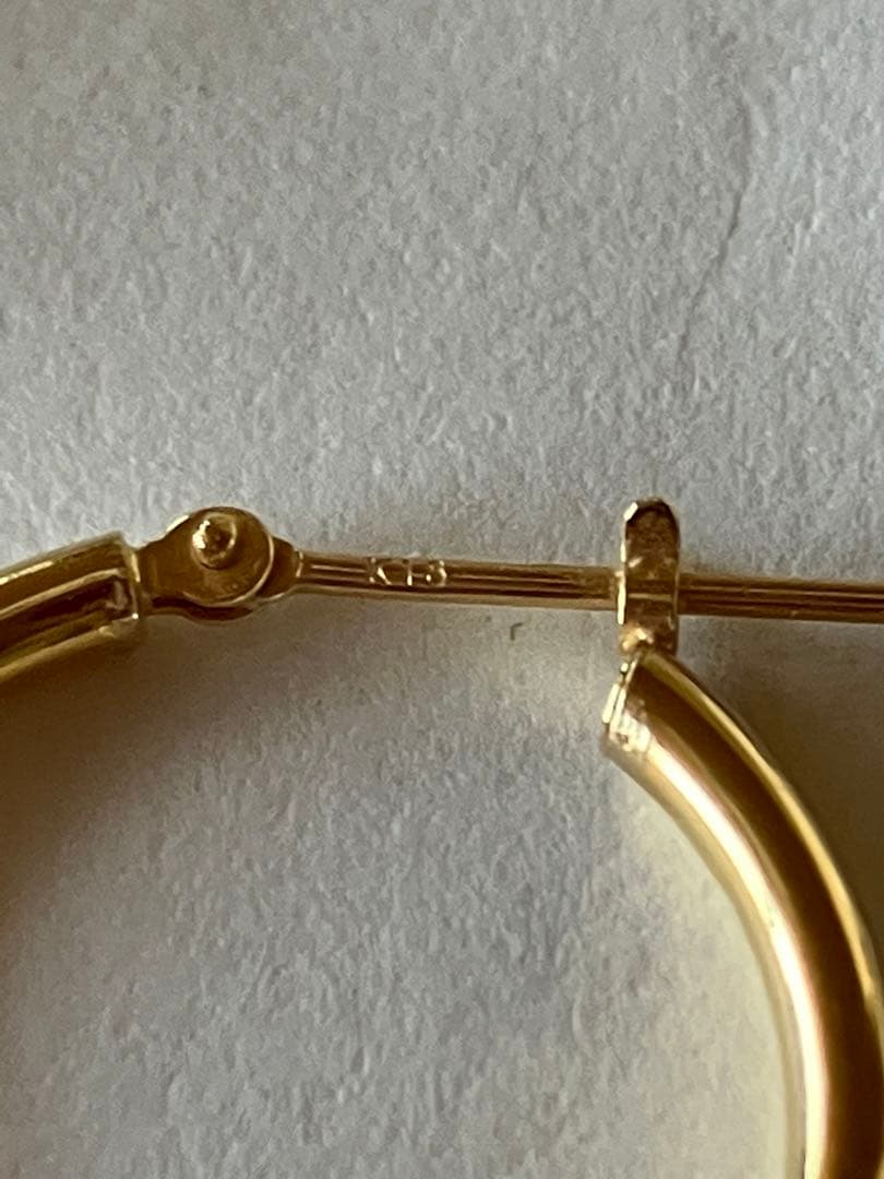 本日限定価格 K18 イエローゴールド フープピアス 2㎜×2cm 刻印有18金