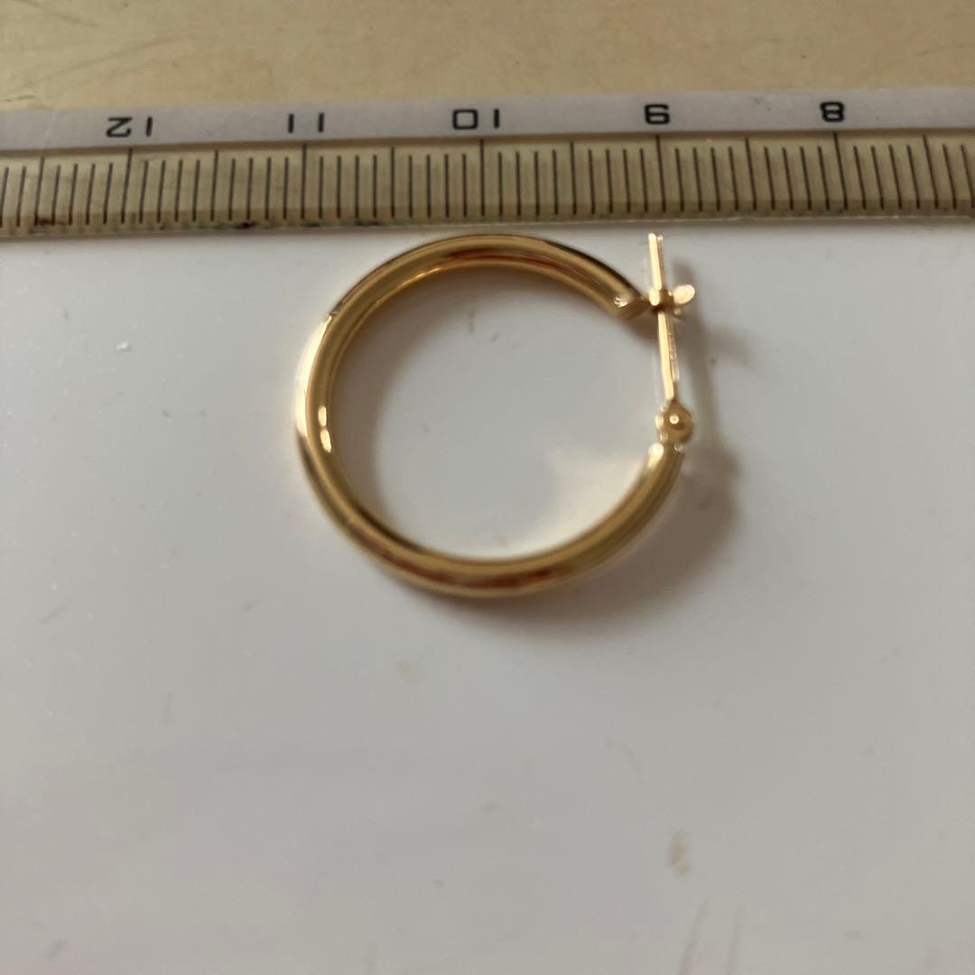 本日限定価格 K18 イエローゴールド フープピアス 2㎜×2cm 刻印有18金