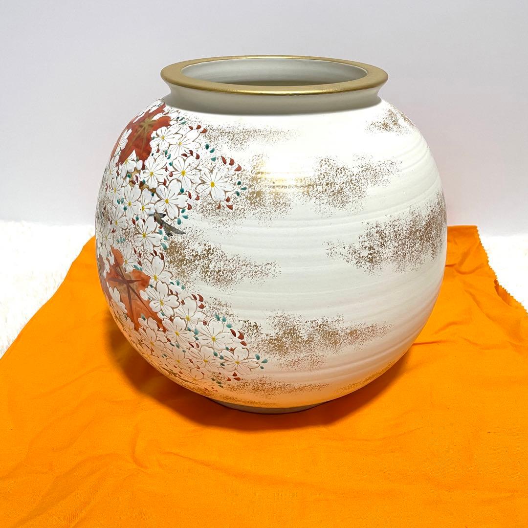 【美品】京 清水焼 斎藤雲楽作 雲錦 飾り壺&香炉セット 花瓶 京都 伝統工芸品