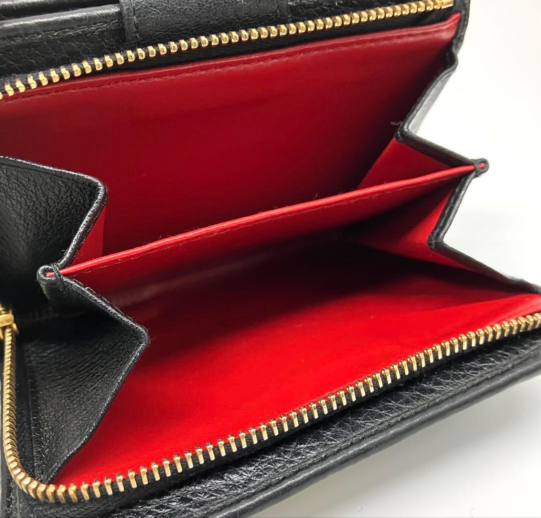 ⭐️ 極美品 PRADA プラダ ダイノ レザー 二つ折り財布 ブラック 鑑定済