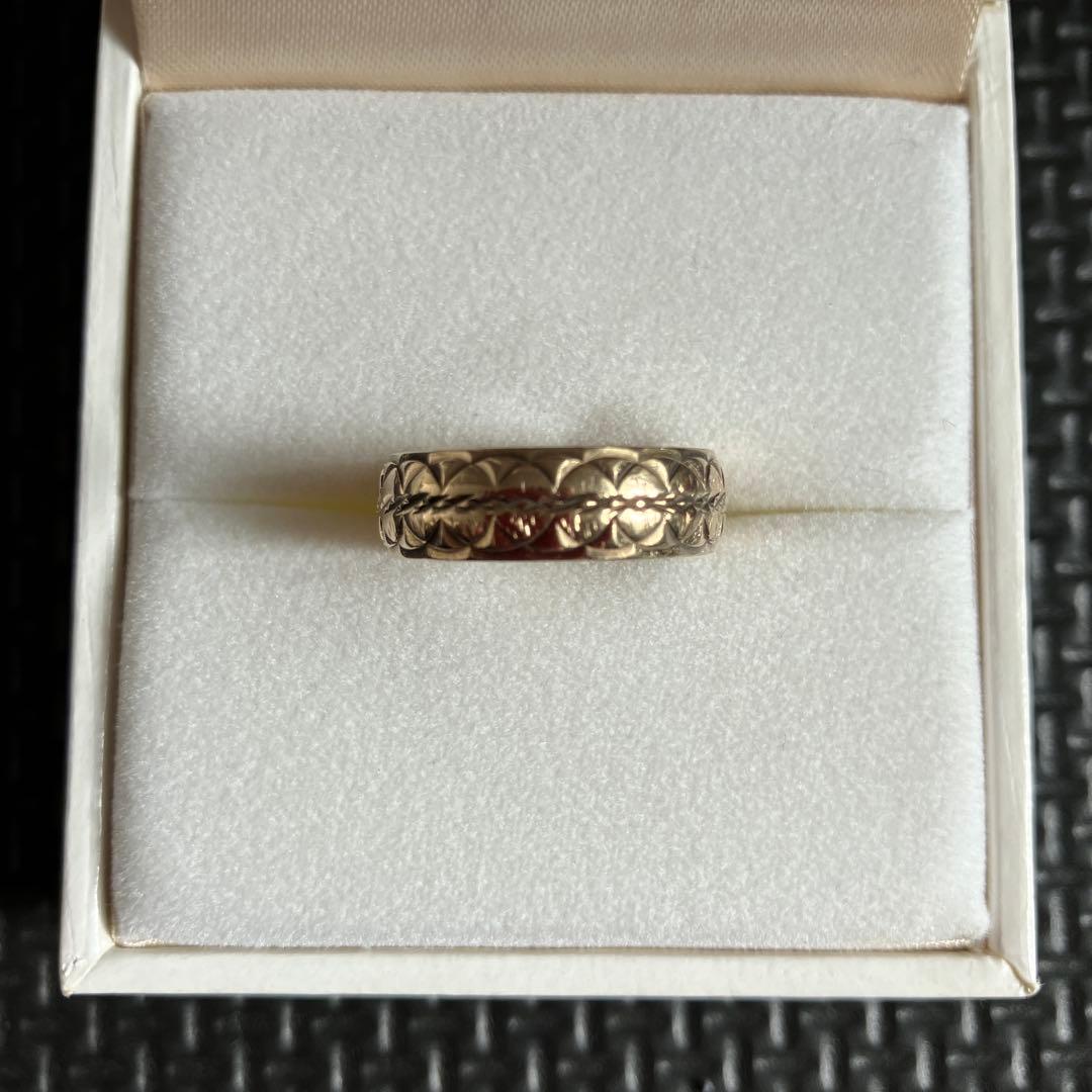 L*a様 375刻印あり　ゴールドリング　ユニセックスリング