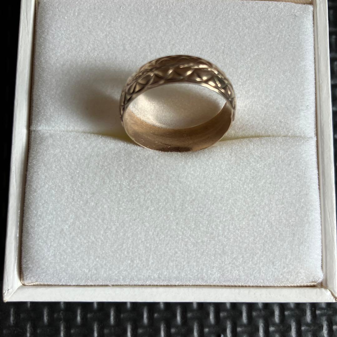 L*a様 375刻印あり　ゴールドリング　ユニセックスリング