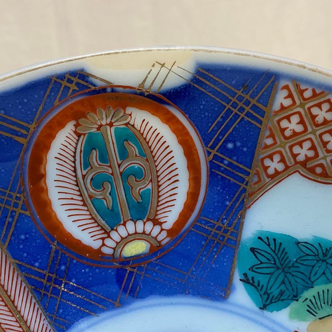 伊万里　古伊万里　中皿　色絵　金彩　松竹梅　２客