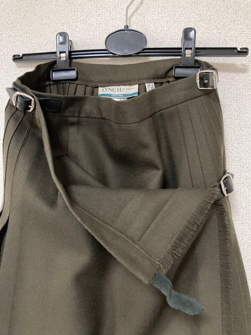 O’NEIL OF DUBLIN キルトスカート カーキ