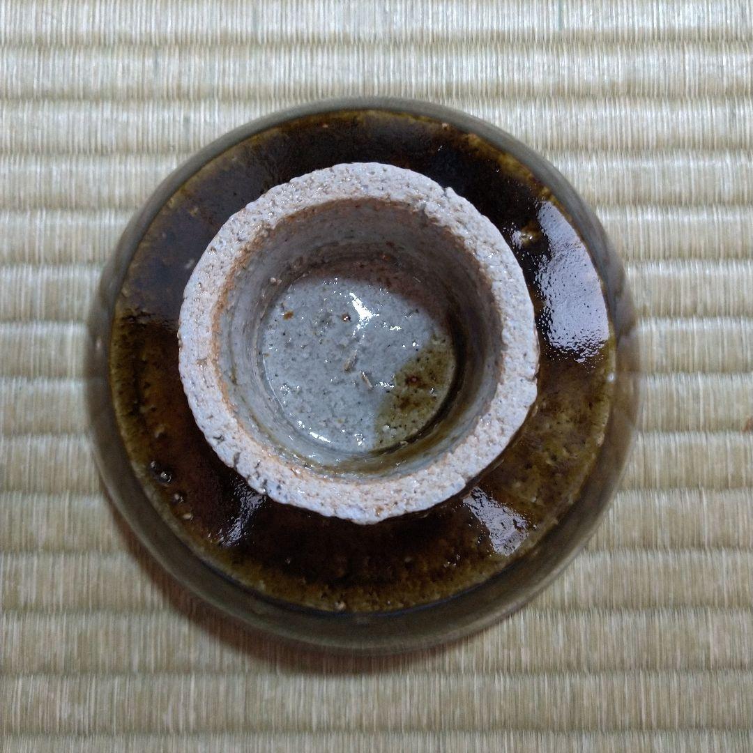 河井寛次郎　飴釉碗　河井つね識箱