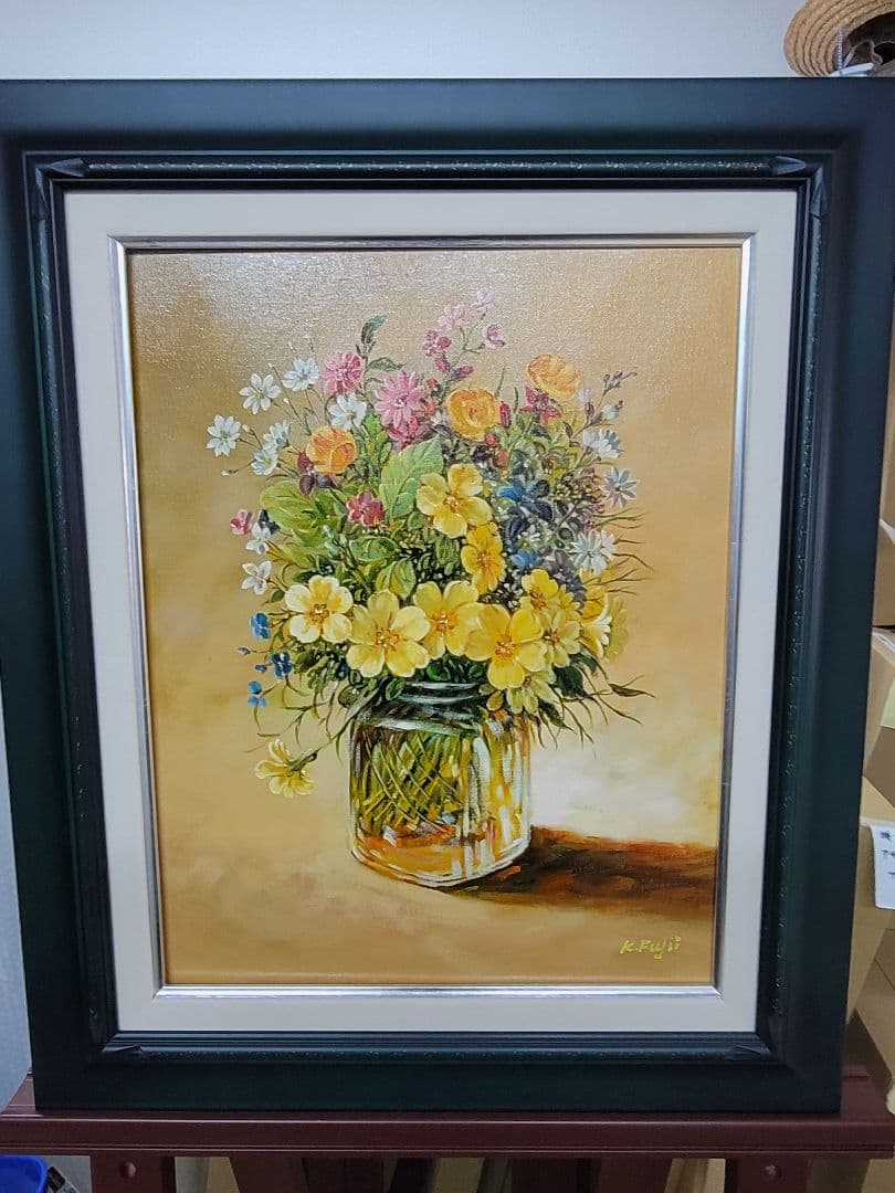 【ART】藤井康二真筆(花瓶のブーケ)6号