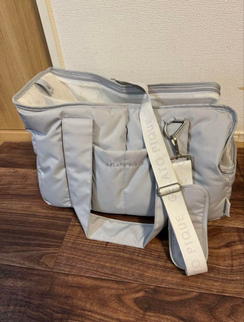 ジェラートピケ ペットキャリー ブルー