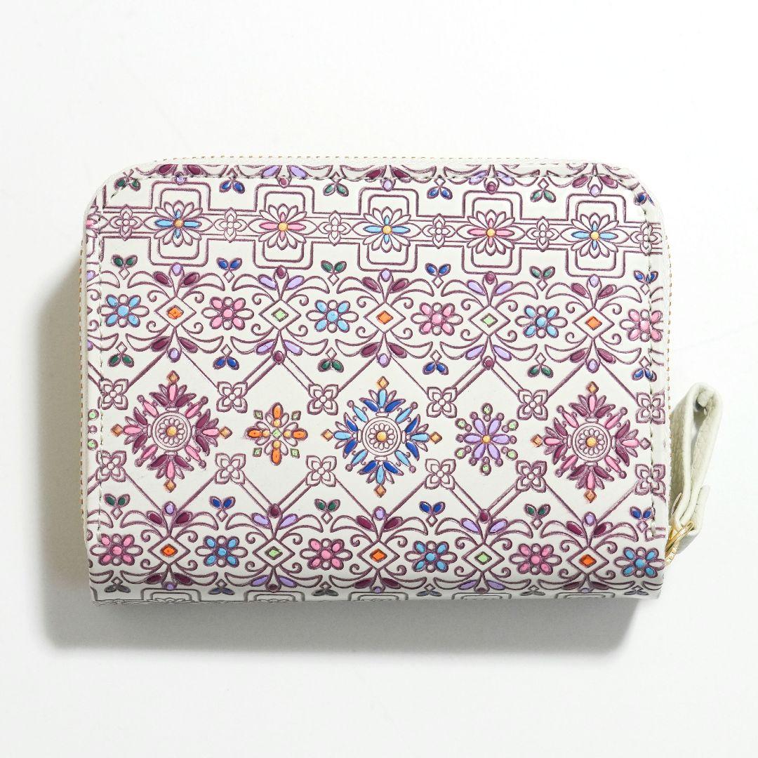 【新品未使用】友禅文庫 花柄二つ折り財布 牛革 日本製