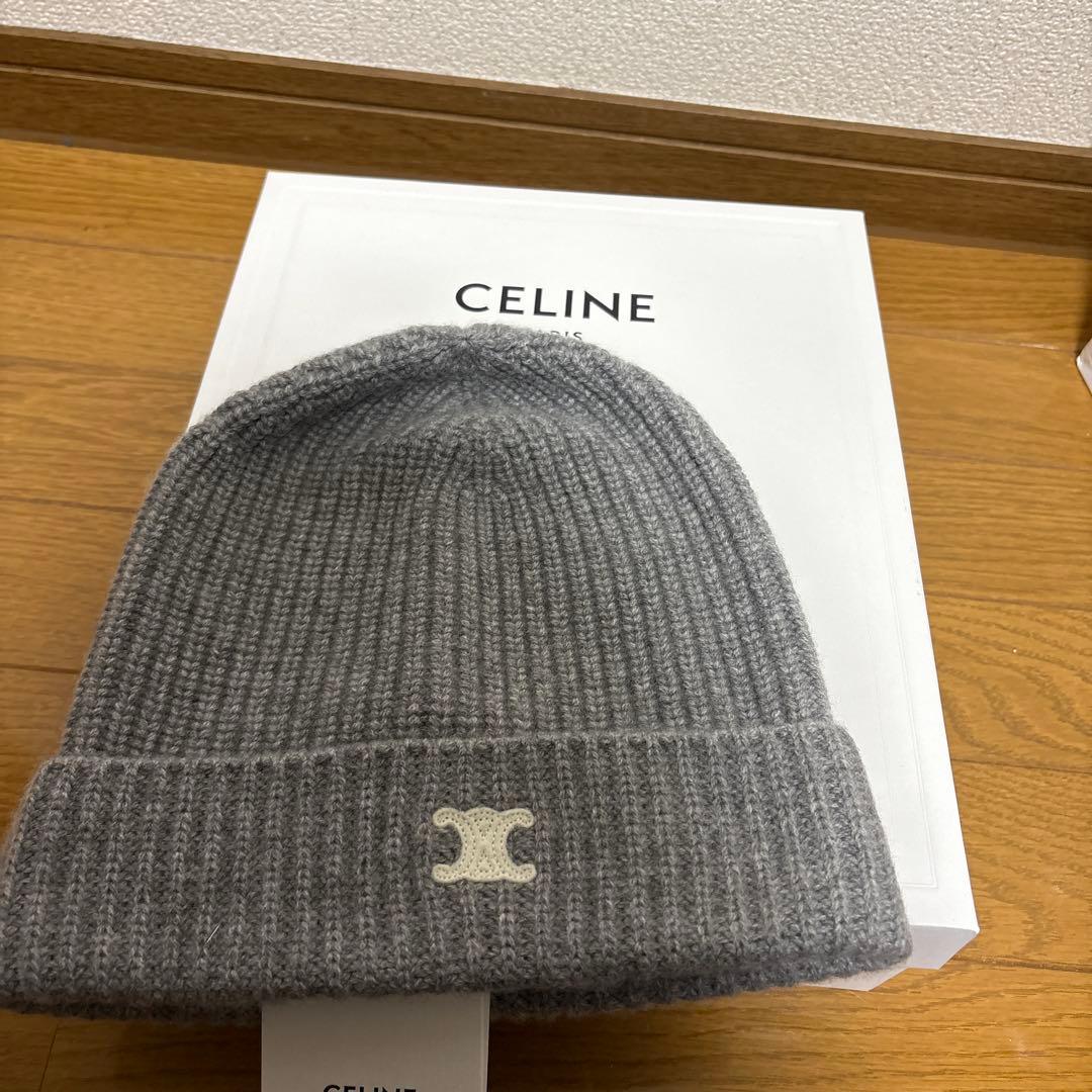 CELINE グレー ニット帽 （最終値下げです）CACHEMIRE