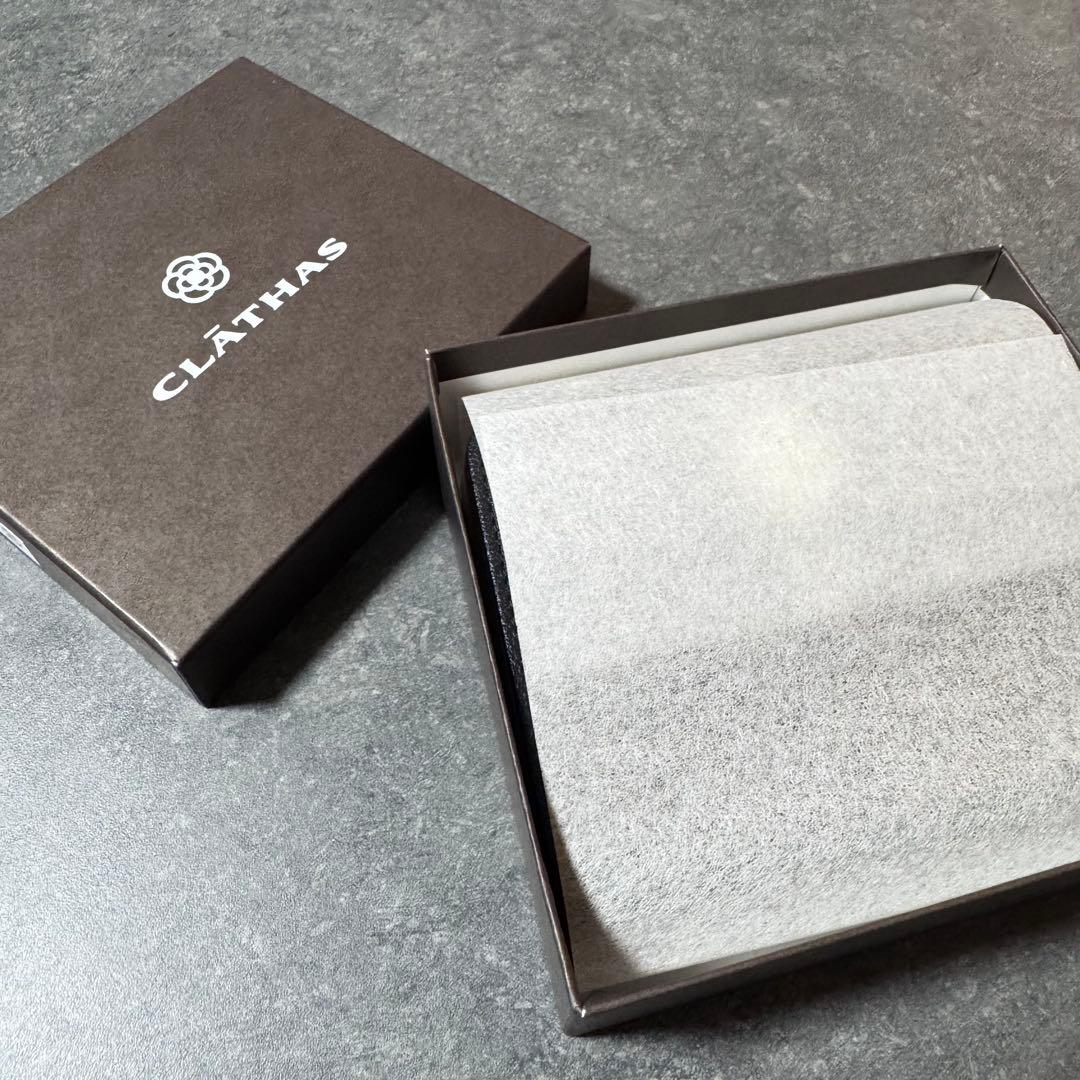 CLATHAS ブラック 二つ折り財布 クレイサス ラウンドファスナー