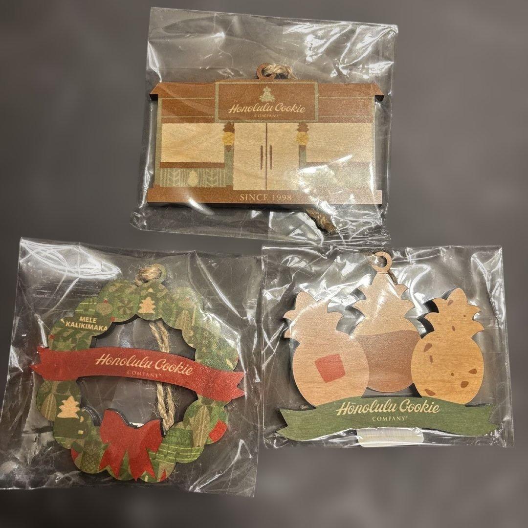 ホノルルクッキー　ウッド　オーナメント　ウッドオーナメント　リース　クリスマス
