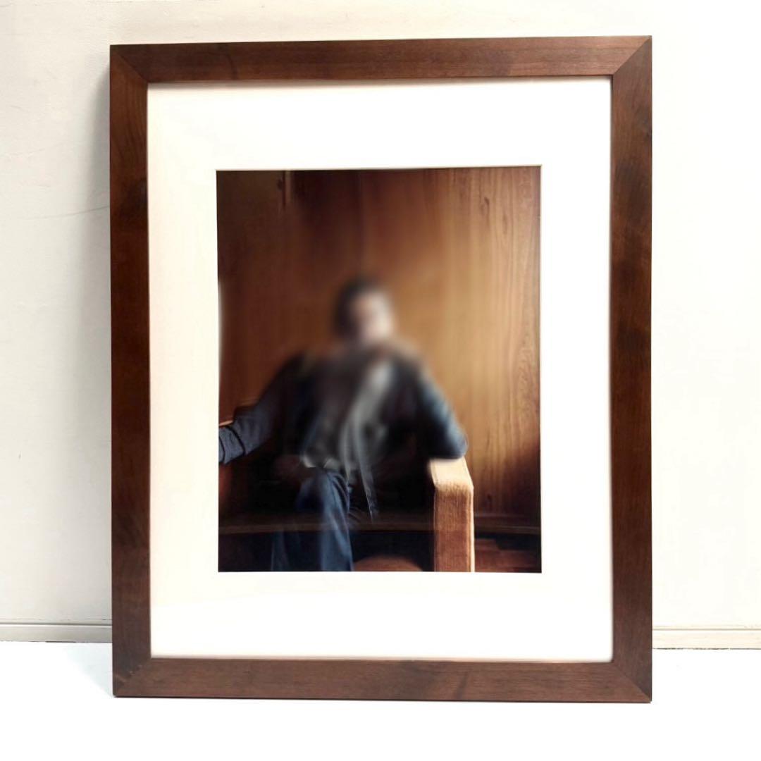 【在庫25】額 額縁 木製 焦茶 ダークブラウン 大きいサイズ アート 写真