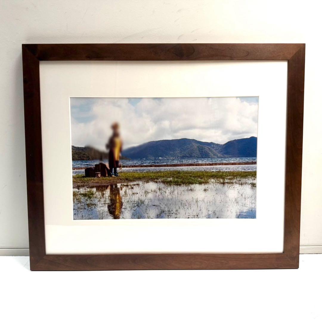 【在庫25】額 額縁 木製 焦茶 ダークブラウン 大きいサイズ アート 写真