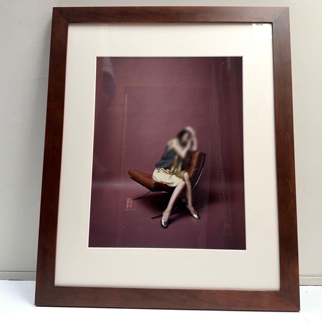 【在庫25】額 額縁 木製 焦茶 ダークブラウン 大きいサイズ アート 写真