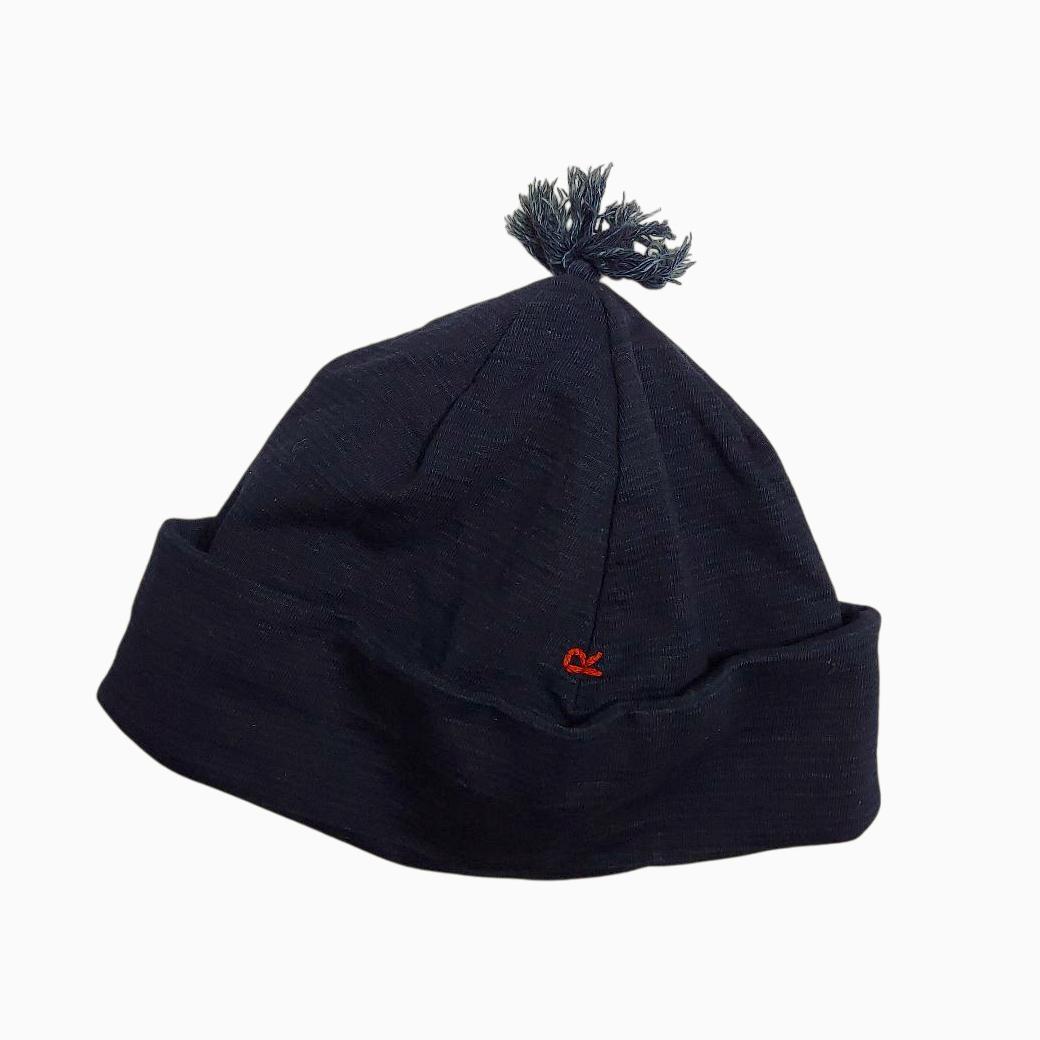 希少 45R✨R by 45rpm インディゴ デニム ポンポンニット帽 R刺繍