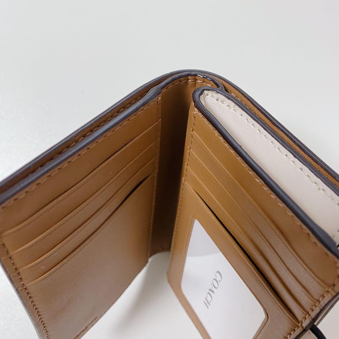 【新品未使用】COACHコーチ★二つ折り財布★リップモチーフ柄★口紅★ホワイト