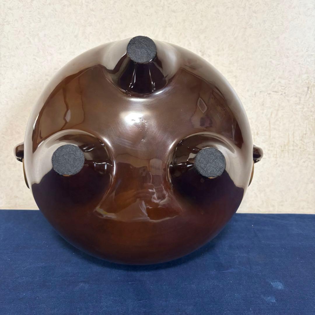 人間国宝敬典造 風炉 茶釜 唐銅鬼面風炉釜 野々田電熱器 敷板 茶道具お点前道具