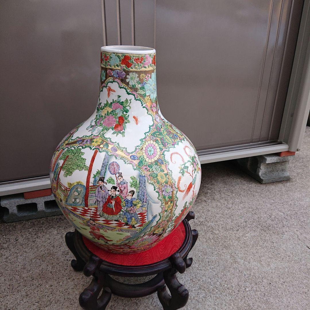 中国美術、飾壺中国華瓶、古美術特大