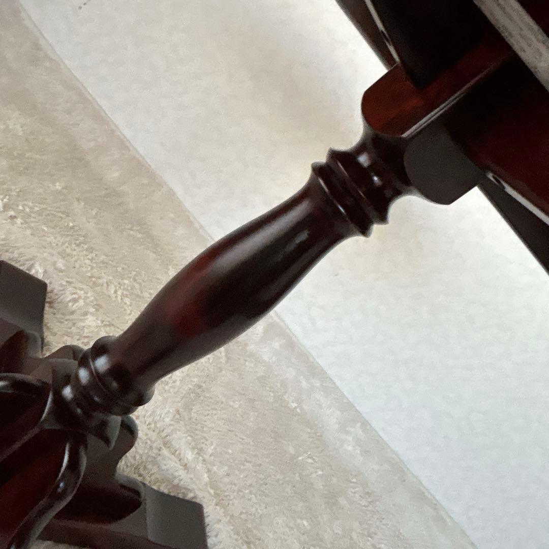 高級】クリエイトファニチャー 北海 カバ材 天然木 丸テーブル 民芸家具