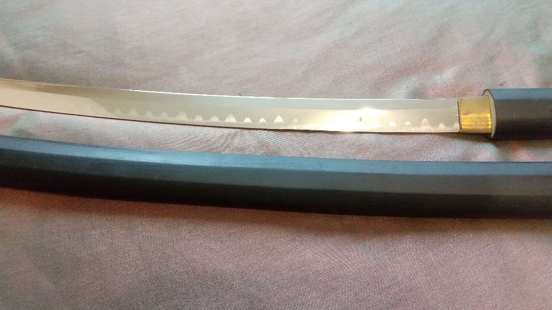 【互の目刃紋】模造刀 舞踊 大刀 模擬刀 拵え 黒木鞘 刀 刀剣 日本刀