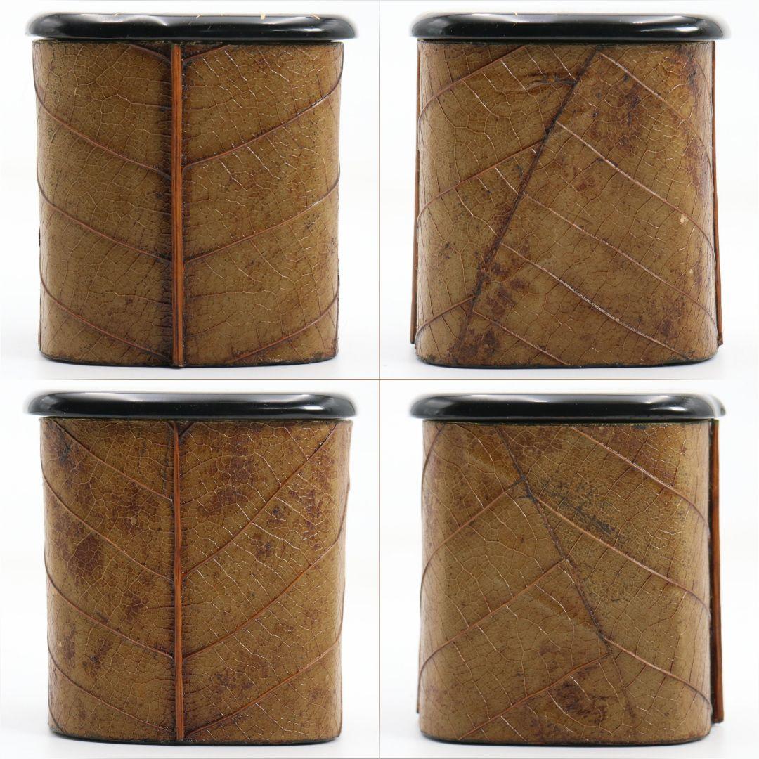 筑城筑良作 木の葉四方 薄茶器 茶道具 共箱　V926