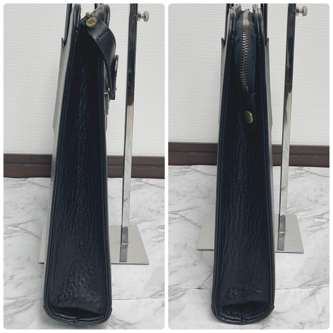 極美品　バーバリー　ホースロゴ　チェック　レザー　ビジネスバッグ　A4収納　鍵