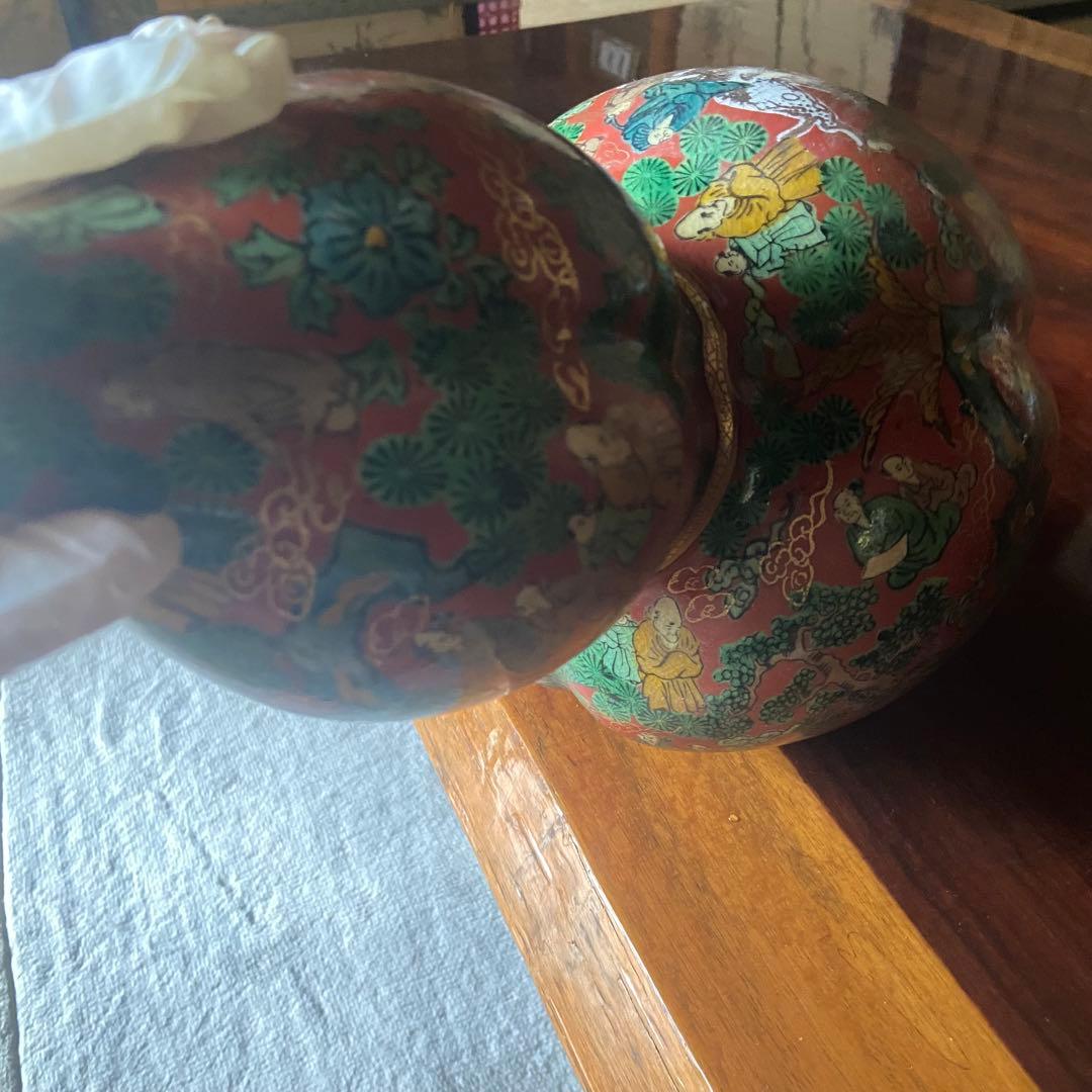 九谷焼き　ひょうたん形花瓶　壺