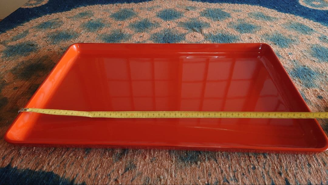 輪島塗洗朱面取研出運び盆一組