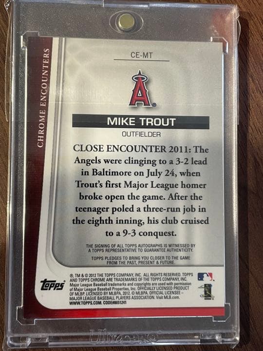 2012 Topps Chrome Mike Trout 10枚限定直筆サイン
