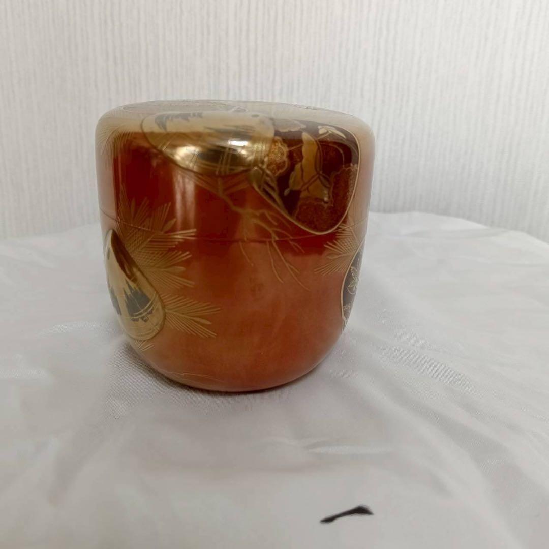 輪島塗 一后一兆 作 人間国宝 金蒔絵棗 共箱 仕覆付 茶道具