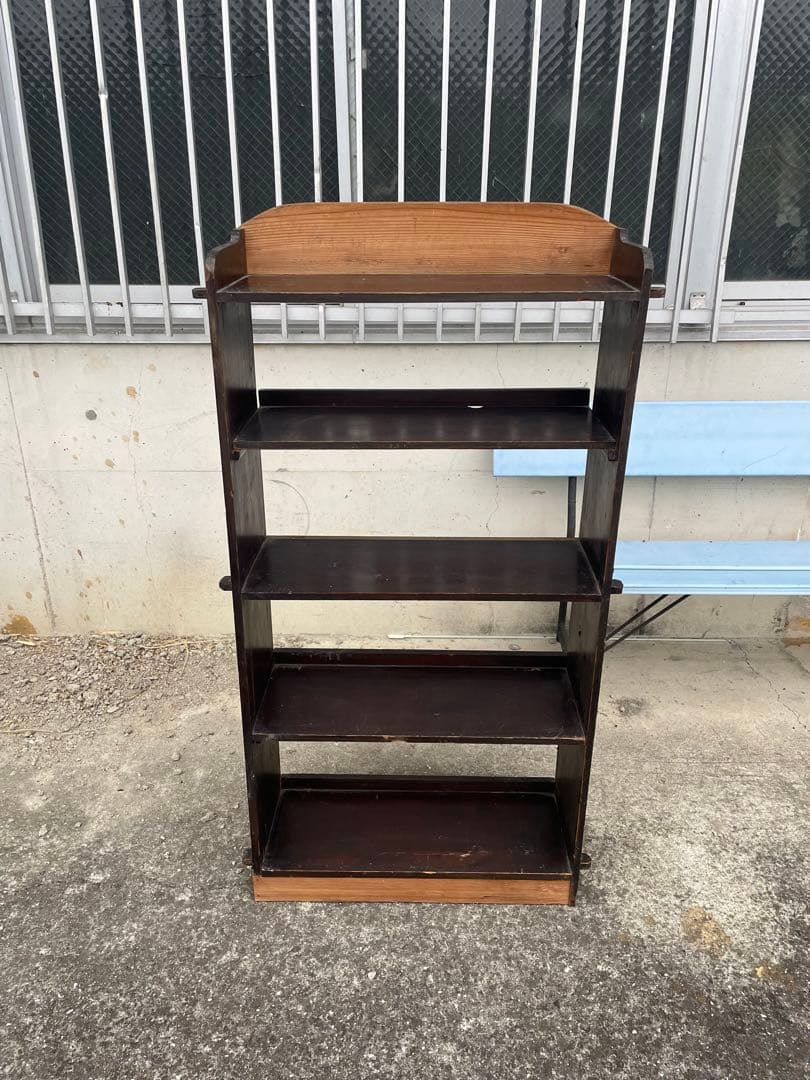 ①楔のオープンラック　古道具　アンティーク　昭和レトロ