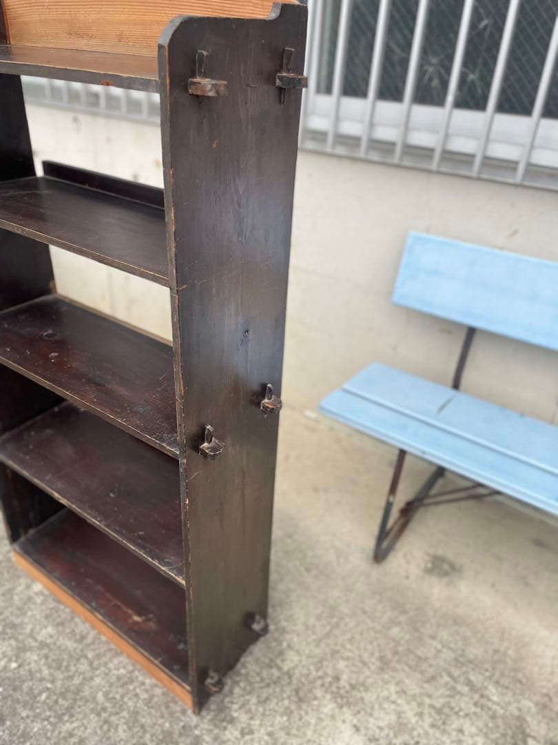 ①楔のオープンラック　古道具　アンティーク　昭和レトロ