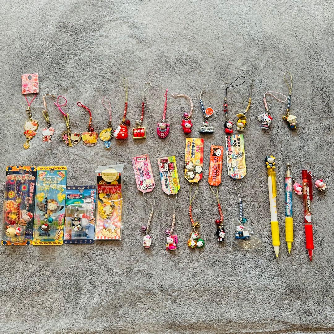 ご当地キティ　根付けストラップ　シャープペンシル　まとめ売り　26点セット