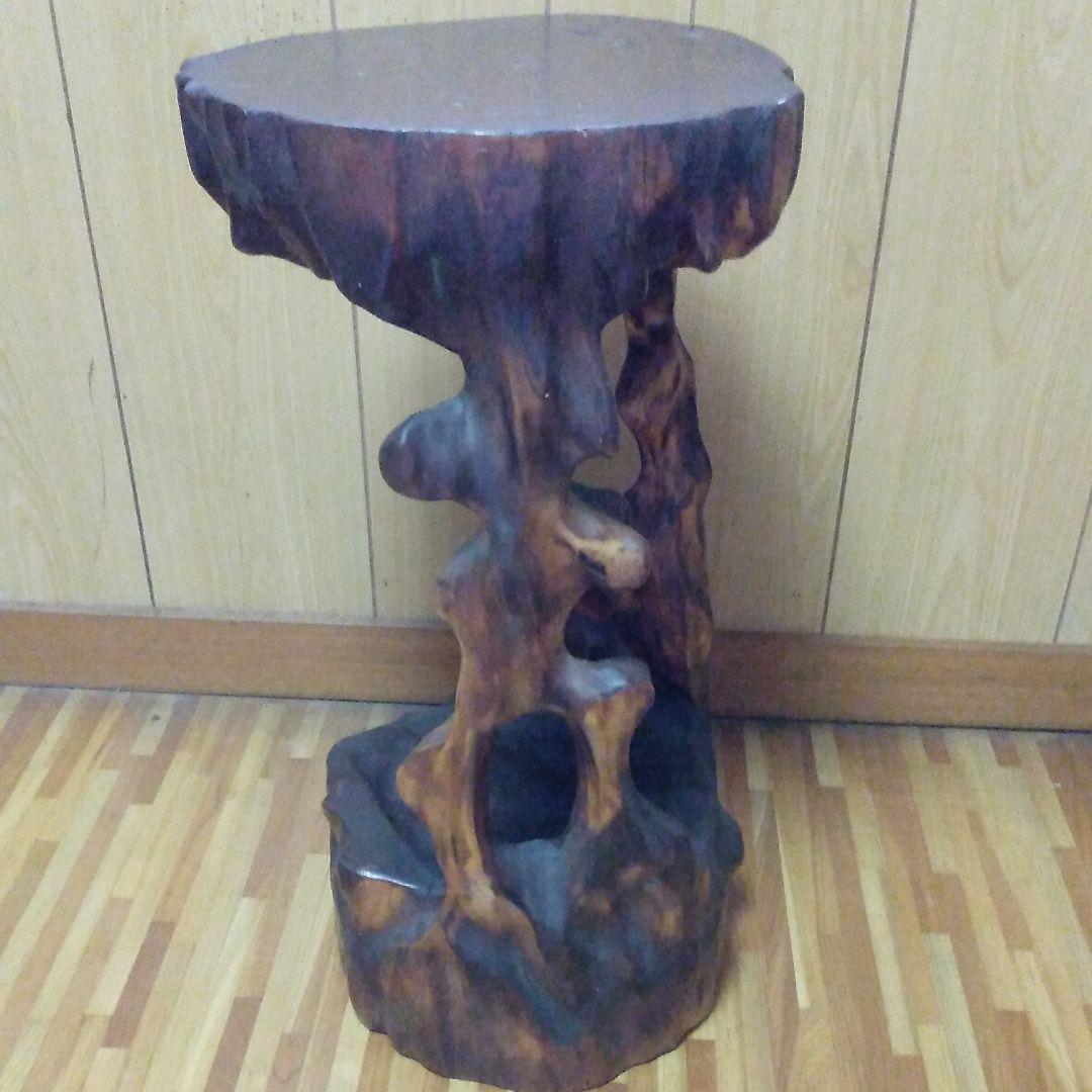 アンティーク テーブル 置き台 置物 木彫り