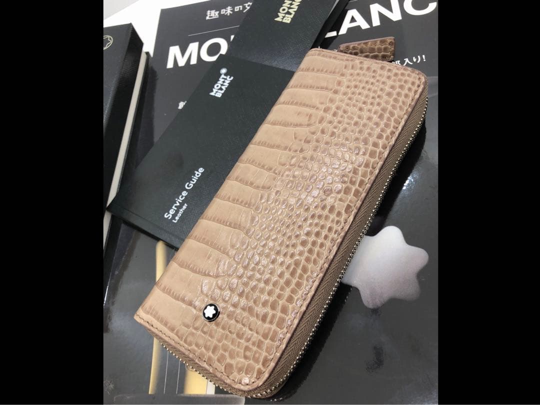 ⭐️モンブラン⭐️売切れの高品質アリゲーターデザイン・マイスター本革製ペンポーチ⭐️
