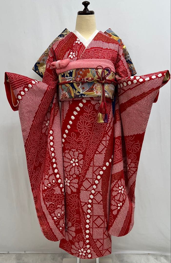 総絞り　振り袖　フルセット　別誂長襦袢付　金彩加工　そごう　成人式　633