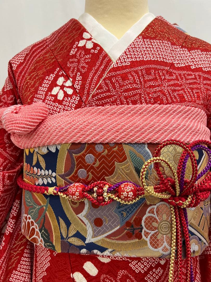 総絞り　振り袖　フルセット　別誂長襦袢付　金彩加工　そごう　成人式　633