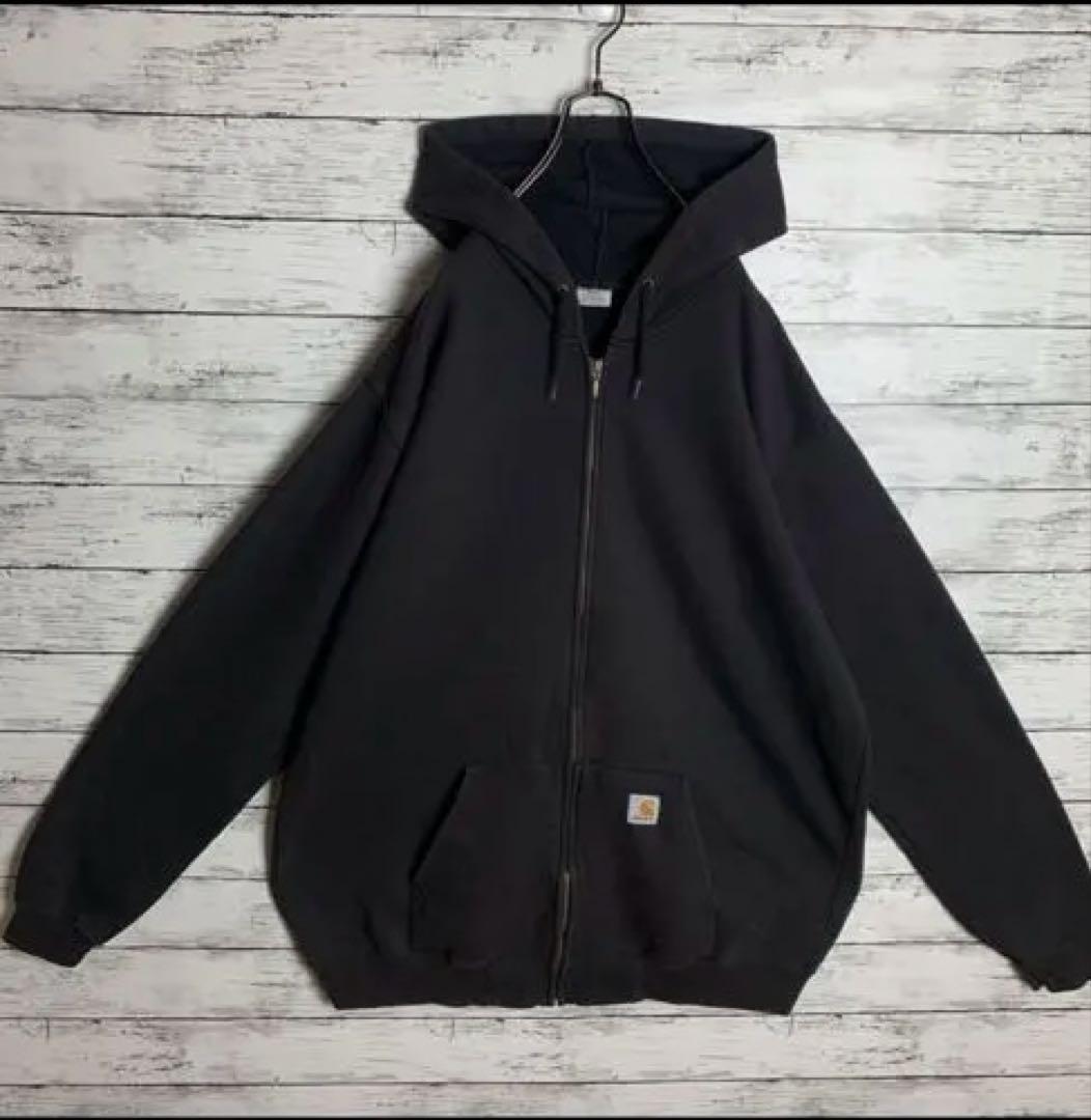 Carhartt ブラック ジップアップパーカー L