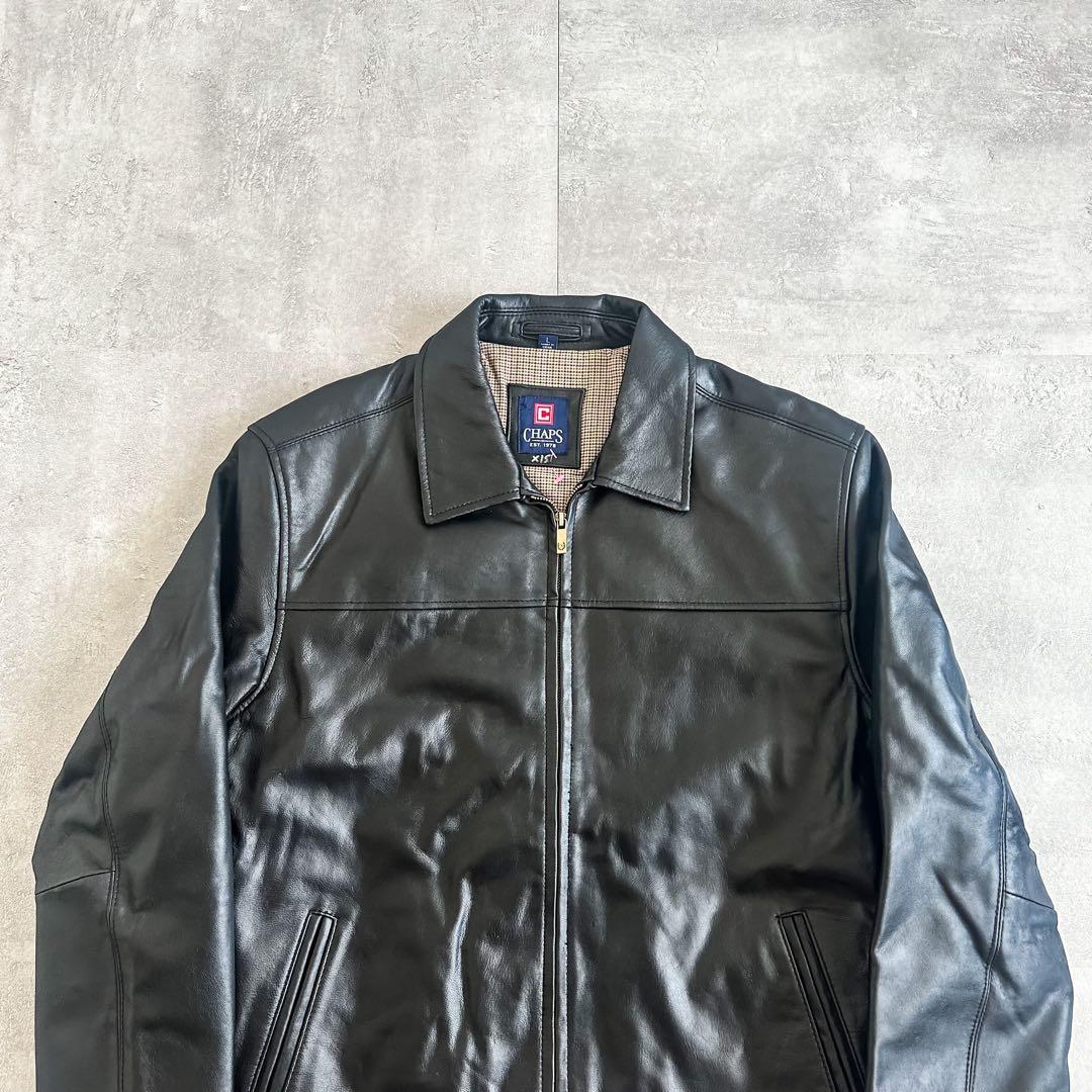 90s~ Ralph Lauren CHAPS ブラック 黒 レザージャケット