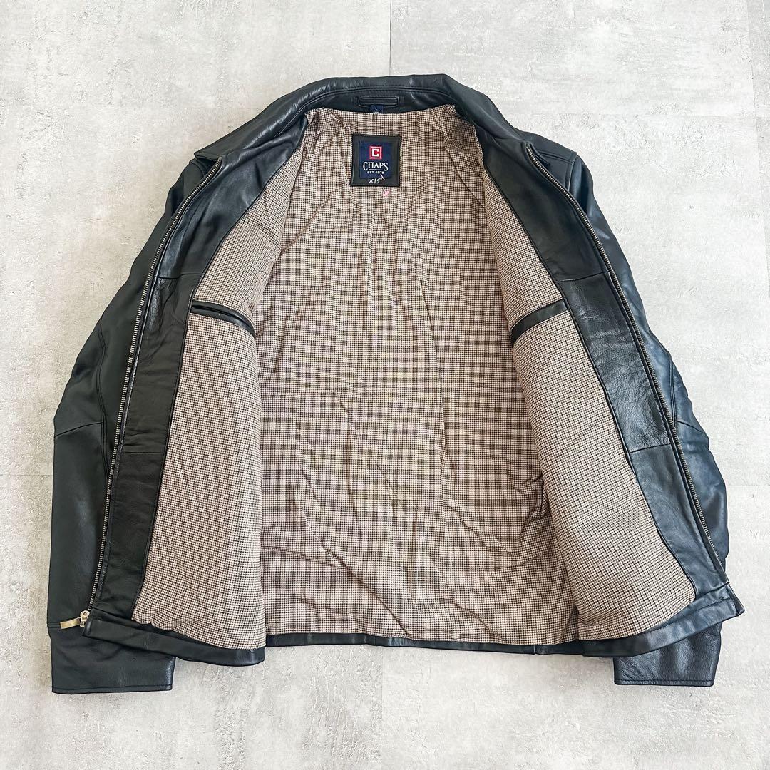 90s~ Ralph Lauren CHAPS ブラック 黒 レザージャケット