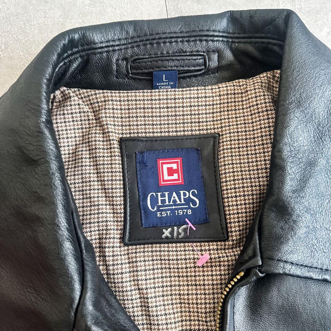 90s~ Ralph Lauren CHAPS ブラック 黒 レザージャケット
